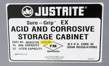 Justrite Sure Grip EX Storage Cabinet 15 Gal Acid & Corrosive Safe