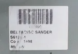 Belt & Disc Sander Model S612V-1 Universal Sanding 120V 60Hz
