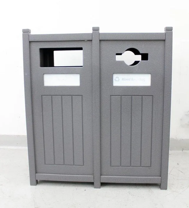 Clean River 2 Compartments Recycling Stations Furniture Waste Management System