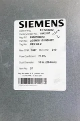 Siemens LGSMX11S10BHBT Lab Air Terminal Unit, Efficient Airflow Control