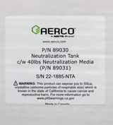 Aerco 89030 Neutralization Tank Laboratory Equipment N Class