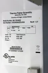 Thermo REL7504A22 Laboratory Refrigerator Triple Solid Door 115V 60Hz