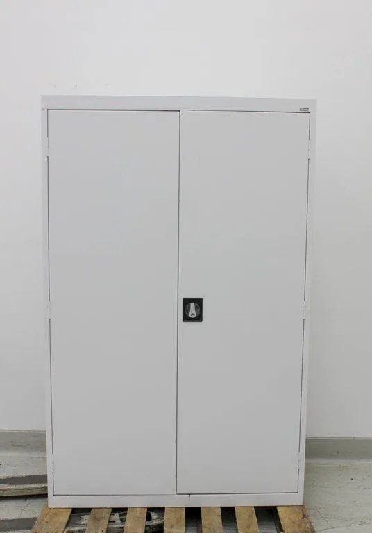 Sandusky Wardrobe Steel Freestanding Cabinet, 1 Shelf, Recessed Handle, White