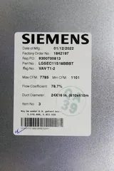 Siemens LGSEC11S18BBBT Lab Room Supply Air Terminal, Good Condition