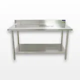 Amtekco Stainless Steel Lab Table with Backsplash for Industrial Use
