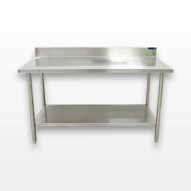 Amtekco Stainless Steel Lab Table with Backsplash for Industrial Use