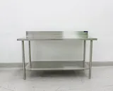 Amtekco Stainless Steel Lab Table with Backsplash for Industrial Use