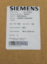 Siemens LGSMX11S08OOBT Laboratory Room Supply Air Terminal Unused