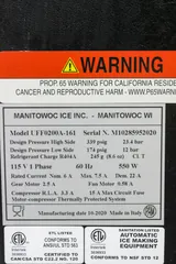 Manitowoc UFF0200A-161 Flaked Ice Machine 115V 60Hz