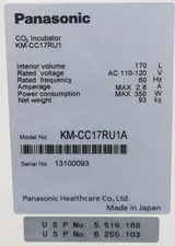 Panasonic KM-CC17RU1A 170L CO2 Cell Culture Incubator with Sterilization