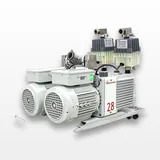 Edwards Dual E2M28 Vacuum Pump Set with Drip Pan, Dual-Stage, Quiet Operation