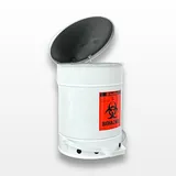 Justrite 6 Gal. Steel Biohazard Waste Can, Foot-Operated, Self-Closing Lid