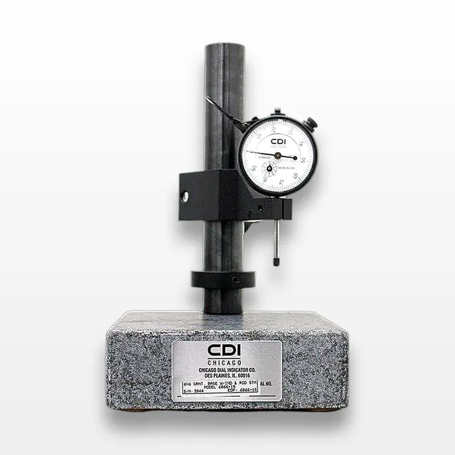 CDI Chicago Dial indicator Co. 6066-1S Dial Indicator Base 6x6 Grnt RGD STM