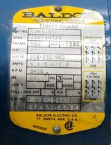 Baldor CJM3155 Industrial Motor 56J, 3450 RPM, 230V-460V, 50Hz/60Hz