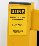 Uline H-2733, H-2734 Portable Folding Safety Barrier Set with Frame Sign Holder