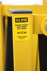 Uline H-2733, H-2734 Portable Folding Safety Barrier Set with Frame Sign Holder