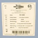 Rad Source RS 3400 X-Ray Blood Irradiator, High Throughput & Uniformity