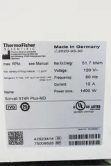 Thermo Sorvall ST4R Plus-MD Centrifuge -10C to +40C