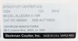 Beckman Coulter Allegra X-14R Refrigerated Centrifuge 4,300 RPM Capacity 3L
