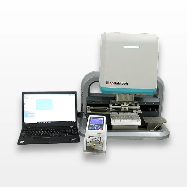 SPT Labtech Dragonfly Discovery Liquid Handler System w/ Cart & Laptop