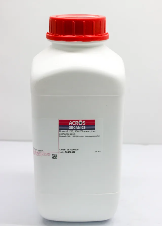 Acros Organics Dowex 1X8 Ion-Exchange Resin 100-200 Mesh 2.5Kg Bottle