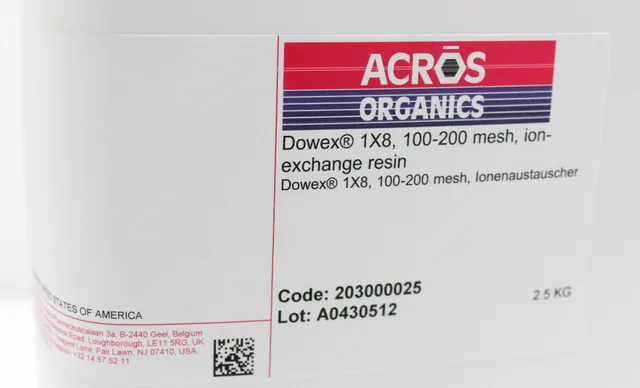 Acros Organics Dowex 1X8 Ion-Exchange Resin 100–200 Mesh 2.5Kg Bottle