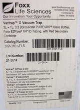 Foxx Life Sciences Vactrap G Vacuum Trap System 3L + 1L Glass Bottles