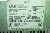 Sanyo HF-502 Household Freezer Undercounter –17C Compact Cold Storage