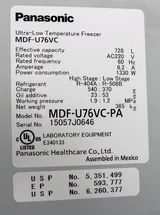 Panasonic Ultra Low Temperature Freezer MDF-U76VC -81C Performance