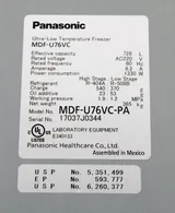 Panasonic MDF-U76VC-PA Ultra-low Temp Freezer -86C, 23.5 cu ft