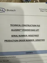 Pall LGRMXPBSM Powder Bag Lift Medium New Device 50kg Capacity