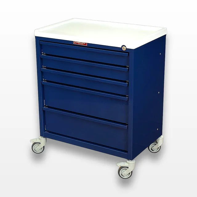 Harloff ETC-5 Medical Cart with Key Lock and Casters