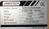 JORESTECH E-CBS-630D Continuous Band Sealer 120V 50Hz/60Hz Digital Control
