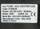 Benchmark Scientific C1008-B Mini Centrifuge 6000 RPM w/ Accessories