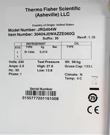 Thermo JRG404W Undercounter Lab Refrigerator 133L Capacity Glass Door