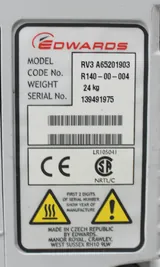 Edwards RV3- A65201903 Rotary Vane Vacuum Pump, High Performance, 220V