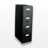 Uline H-1915BL Vertical File Cabinet 4 Drawer Black Steel Secure Storage