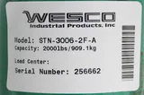 Wesco STN-3006-SF-A Hydraulic Lift Table 2000lb Steel Construction