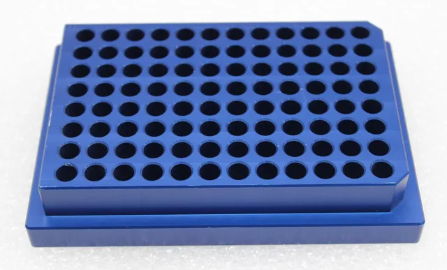 Unknown Aluminum Cooling Block 96-Well, Anodized Aluminum, 0.2 mL Tube Size