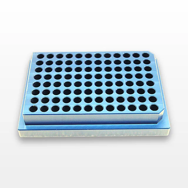 Unknown Aluminum Cooling Block 96-Well, Anodized Aluminum, 0.2 mL Tube Size