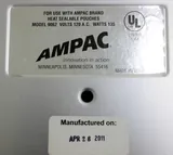 Ampac 9062 Pouch Sealer Thermostat Controlled, 167.8C, Wall Mountable