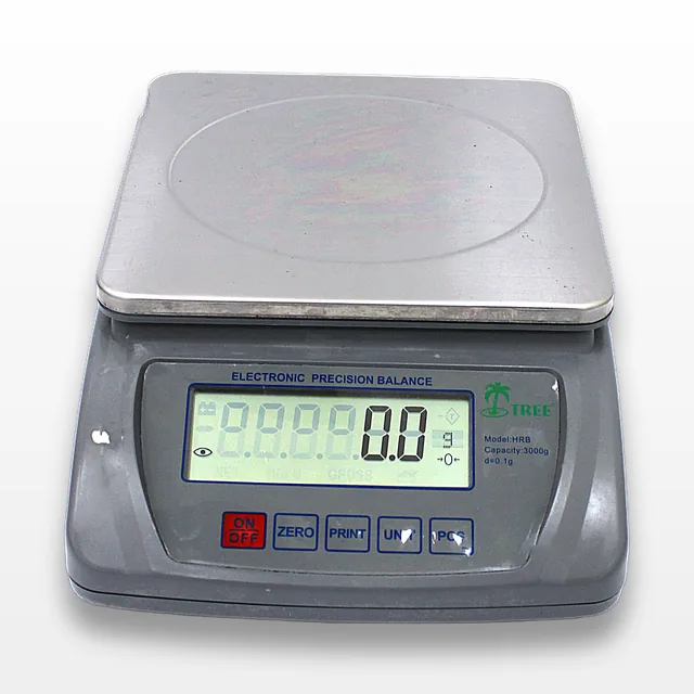 N/A HRB: 3000g. d: 0.1g Electronic Precision Balance w/ Stainless Steel Platter