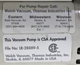 Welch 8910 Vacuum Pump with 3450 RPM and 1/4 HP Power - Used, VG Condition