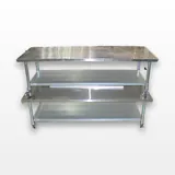 Uline H8965/ H-7489 Stainless Steel Work Tables and Cart with Casters