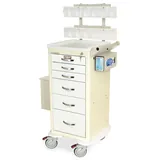 Harloff MDS1830K06+MD18-PHB Medical Phlebotomy Cart, 6 Drawers, Key Lock