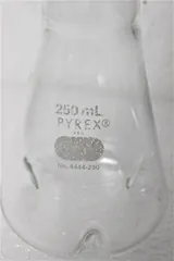 Pyrex Pyrex 250mL Baffled Flasks 4446 & 4444-250 Lab Use Lot of 2