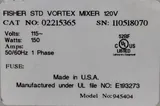 Fisher Scientific 02215365 Mini Vortex Mixer 300-3,200 RPM High-Speed Mixing