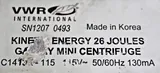 VWR Galaxy Mini Centrifuge KINETIC Energy 26 Joules C1413 - 6000 RPM, 120V