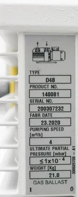 Leybold D4B CPD Storage Vacuum Pump with Low Noise and High Speed