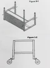 N/A 3730500 Telescoping Base Stand Assembly with Leveling Feet & Shelf